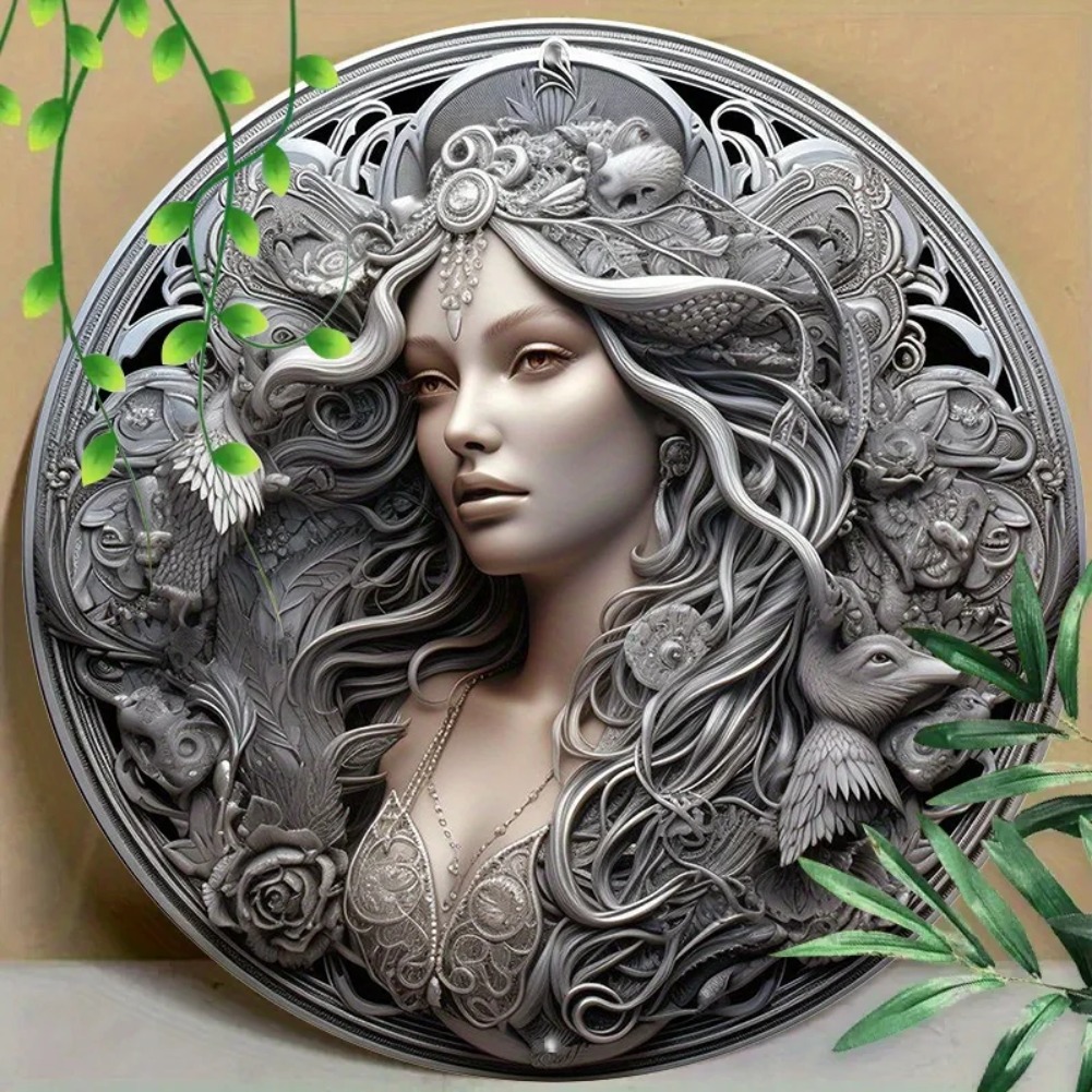 Home Decor Shop - علامة ألومنيوم معدنية مستديرة - ملصق