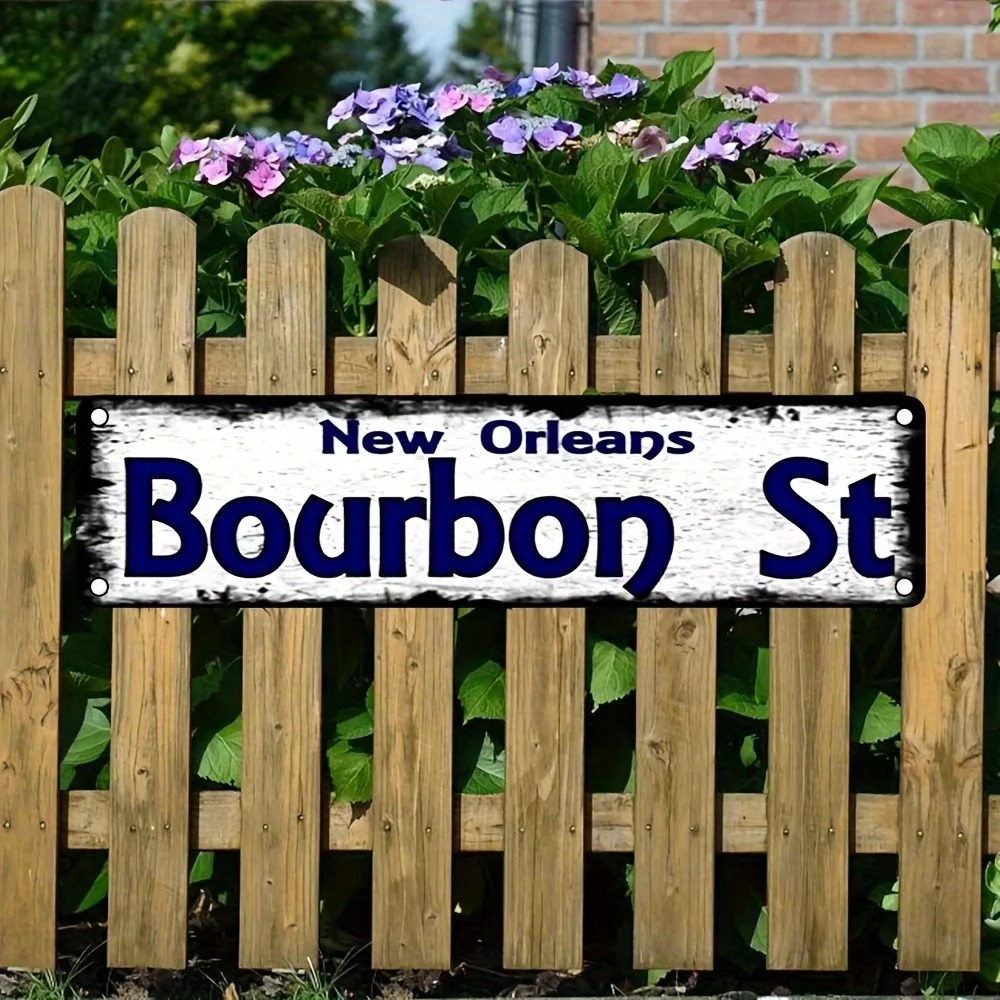 Home Decor New Orleans - لافتة معدنية عتيقة من شارع بوربون