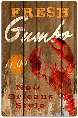 Home Decor New Orleans - لافتة معدنية بتصميم فني عتيق أنيق،