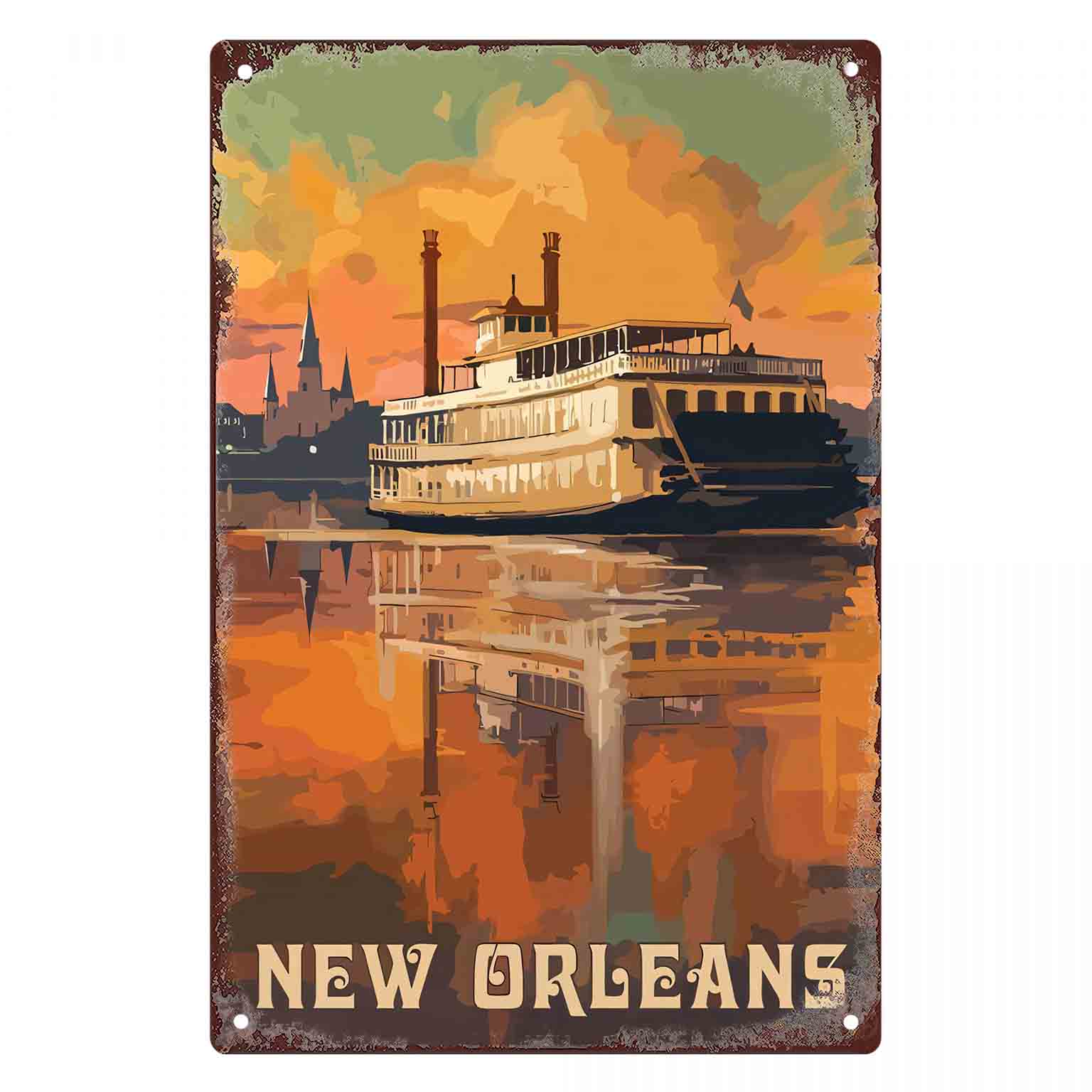 لافتة معدنية مسطحة ثنائية الأب - مراجعة Home Decor New Orleans وسعره