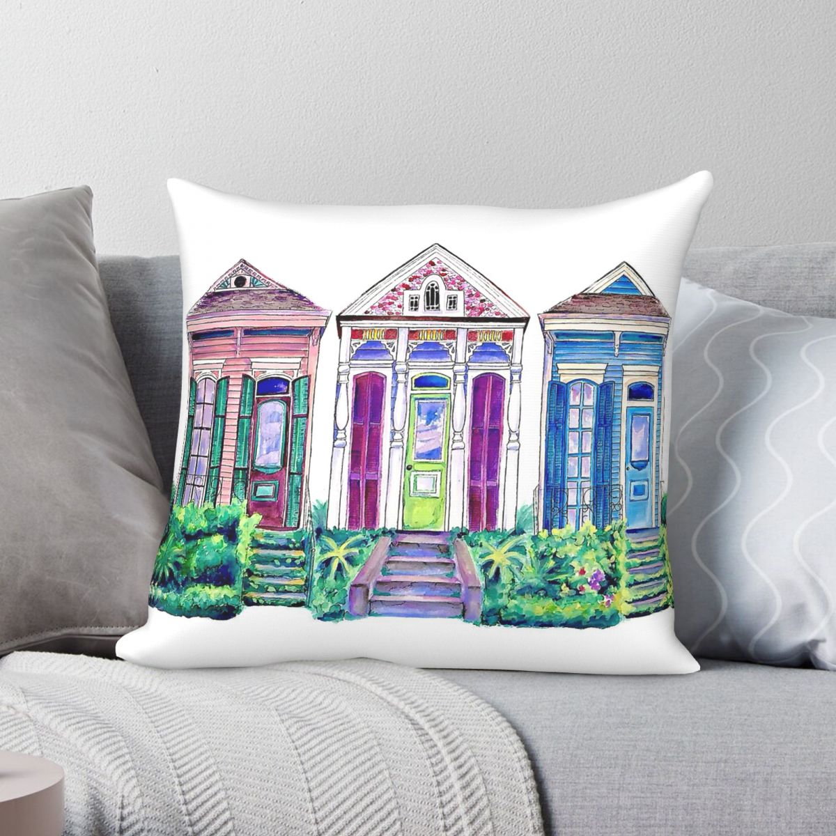 غطاء وسادة مربع بتصميم منازل ن - مراجعة Home Decor New Orleans وسعره