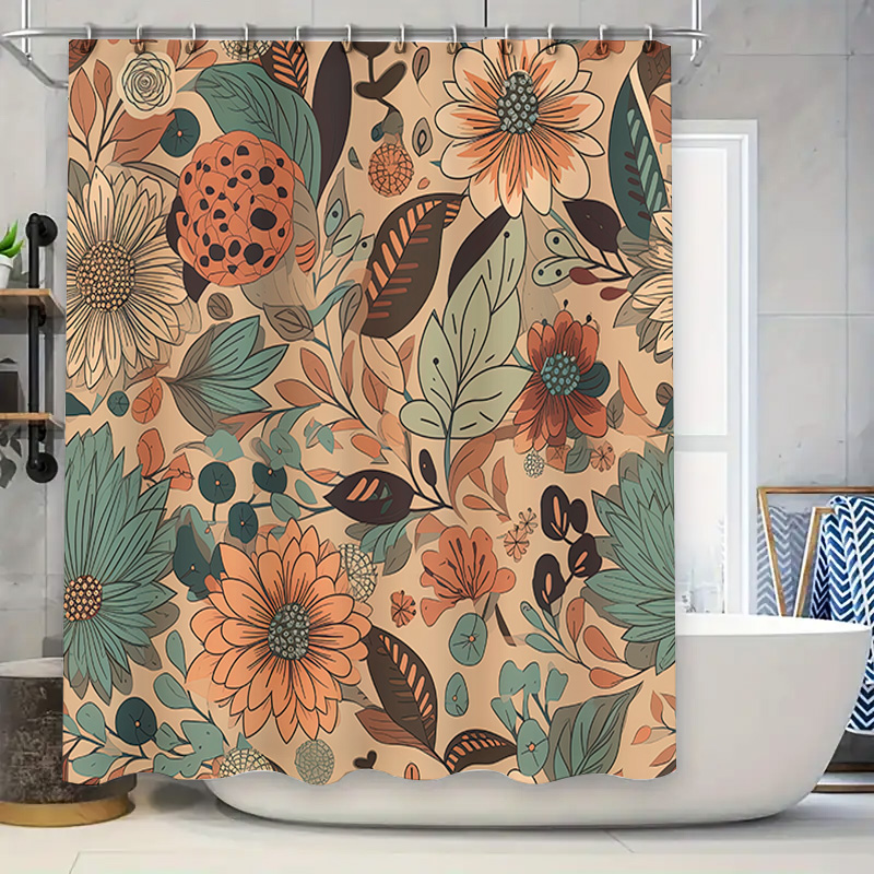 ستارة حمام عصرية بنقوش زهرية،  - مراجعة Home Decor Color Palettes وسعره