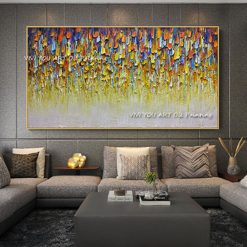 لوحة زيتية سميكة تجريدية مصنوع - مراجعة Home Decor Color Palettes وسعره