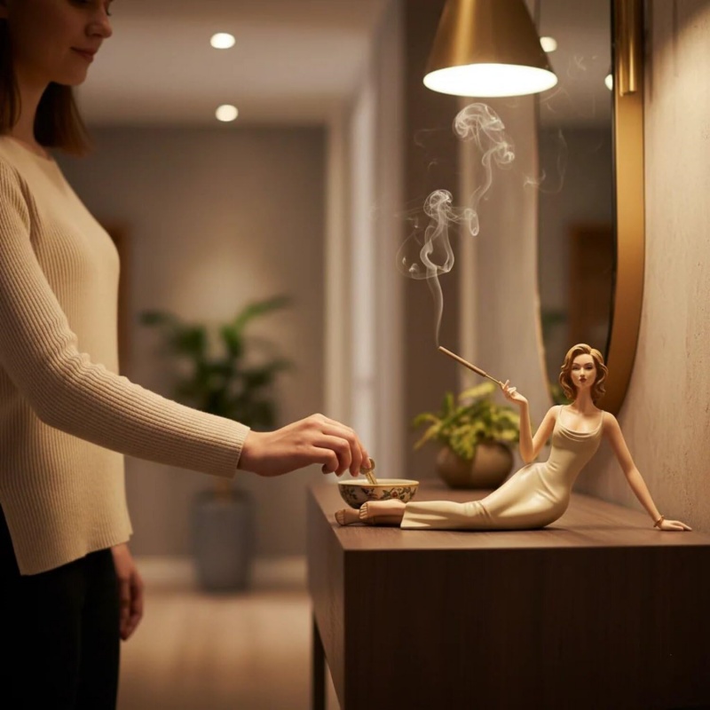 حامل بخور على شكل تمثال سيدة أ - مراجعة Incense Stick Holder وسعره