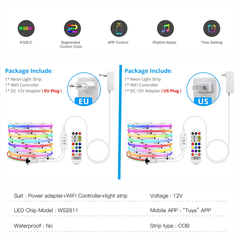 شريط إضاءة LED ذكي WS2811 RGBI - مراجعة Home Decor Free App وسعره