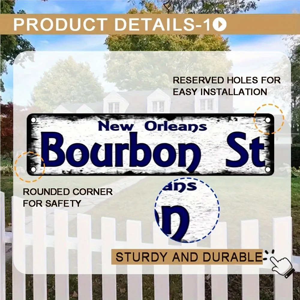 لافتة معدنية عتيقة من شارع بور - مراجعة Home Decor New Orleans وسعره